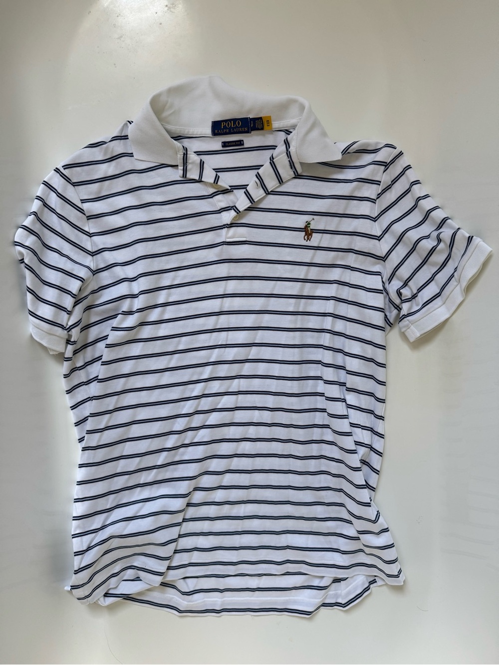 Polo by Ralph Lauren White Striped Polo Shirt